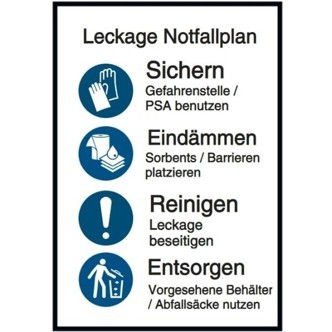 Sichern, Eindämmen, Reinigen, Entsorgen