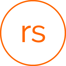 Logo Articulate Rise 360 mit einem orangenen Kreis, in welchem mittig die Abkürzung rs steht